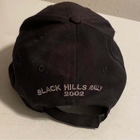 Harley Davidson Hat Mens Strap Back Black Hill Rallys 2002 Sturgis 62 - Picture 5 of 11